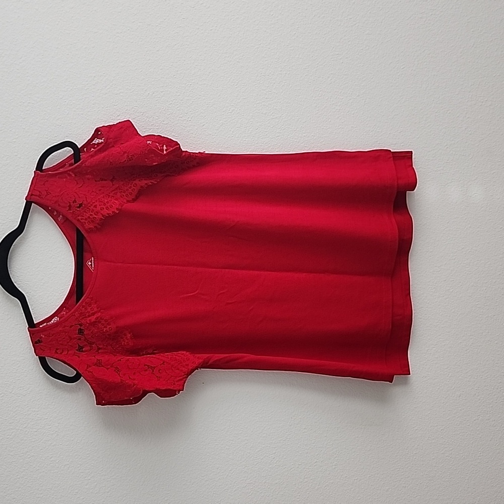 Red lace blouse